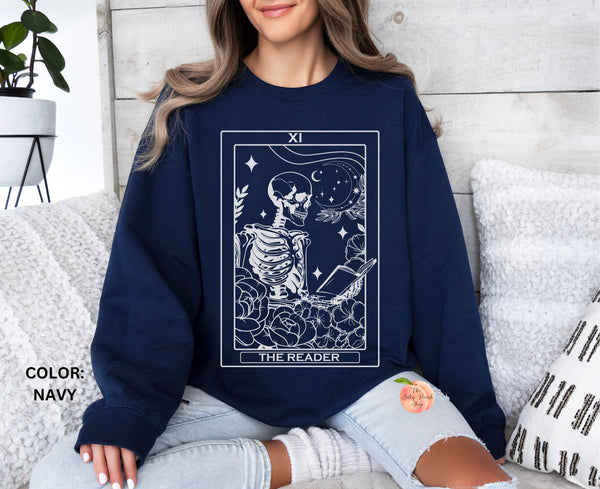 The Reader tarot card crewneck sweatshirt