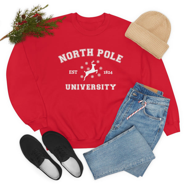 North Pole University sweatshirt