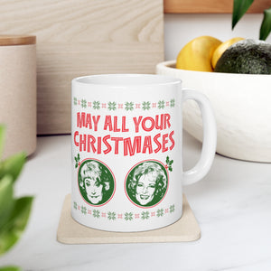 May All Your Christmases Bea White 11 oz mug