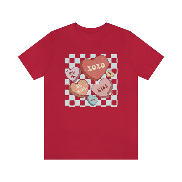 Retro hearts checkered Valentine shirt