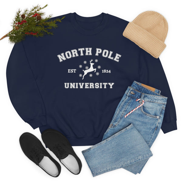 North Pole University sweatshirt