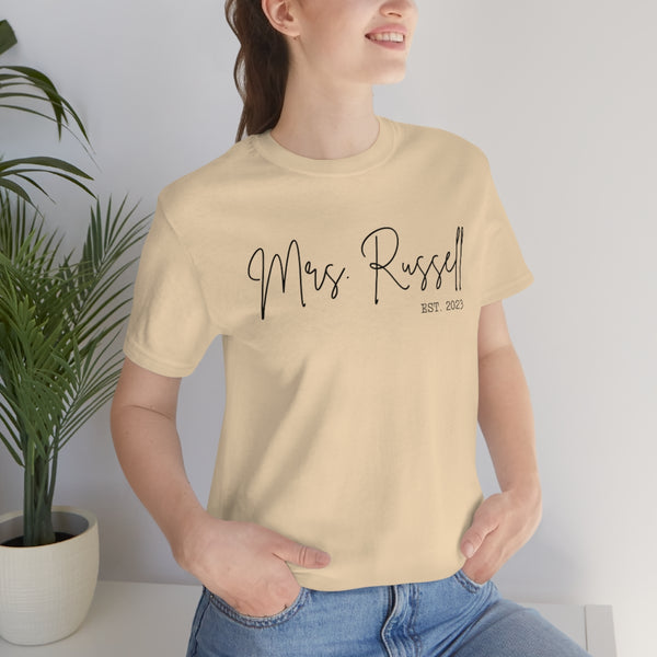 Personalized Mrs EST shirt