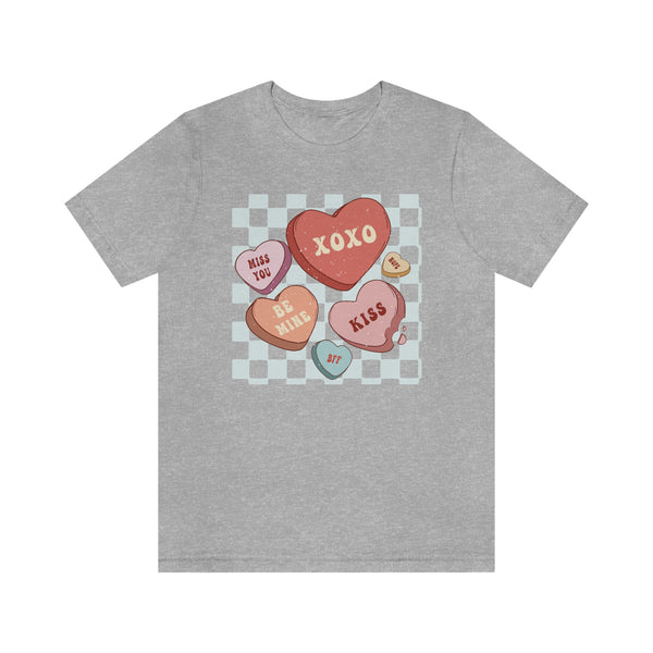 Retro hearts checkered Valentine shirt