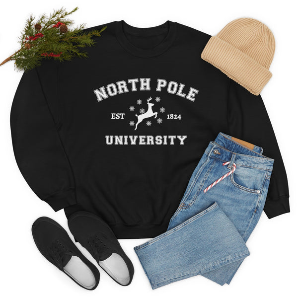 North Pole University sweatshirt