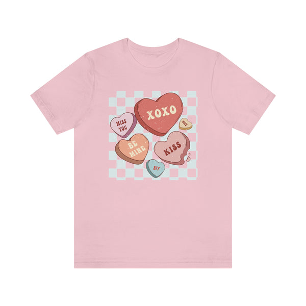 Retro hearts checkered Valentine shirt