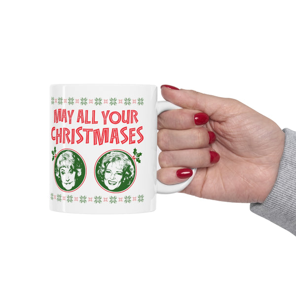 May All Your Christmases Bea White 11 oz mug