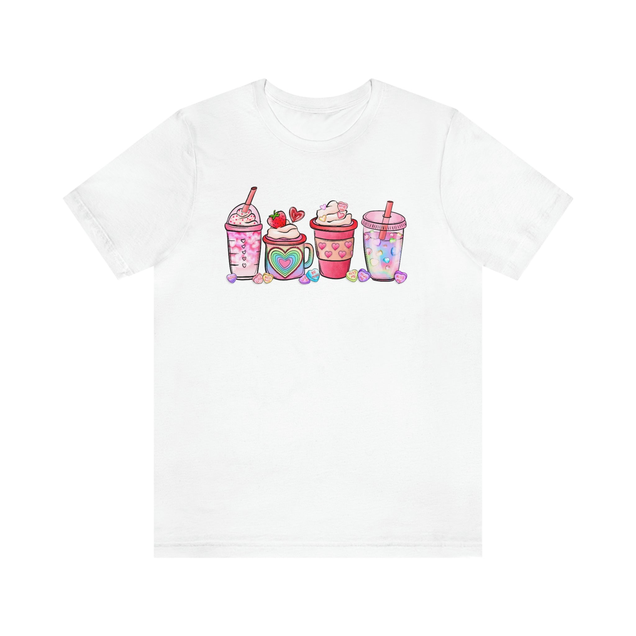 Valentine pink coffee hearts shirt