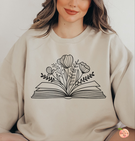 Floral book sweatshirt