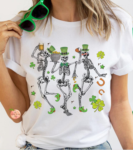 St Patricks Day skeletons shirt