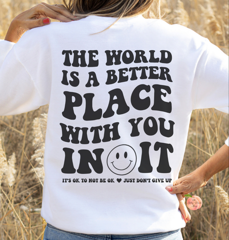 STAY the world needs you crewneck sweatshirt