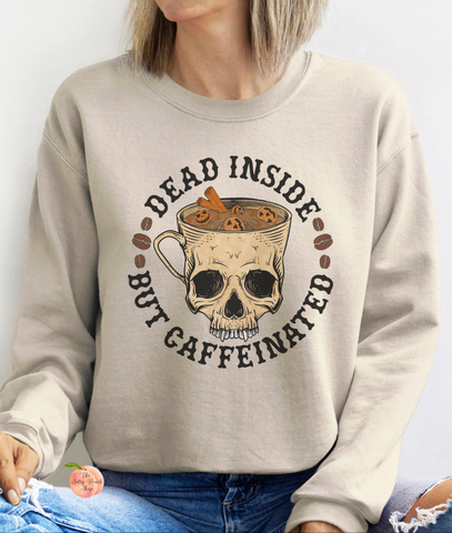 Dead inside but caffeinated Halloween sweatshirt
