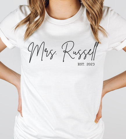 Personalized Mrs EST shirt