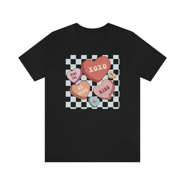 Retro hearts checkered Valentine shirt