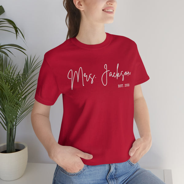 Personalized Mrs EST shirt