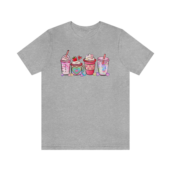 Valentine pink coffee hearts shirt