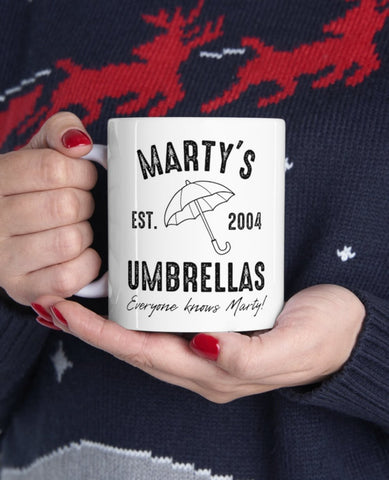 Marty's Umbrellas 11 oz coffee mug