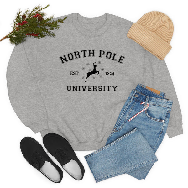 North Pole University sweatshirt