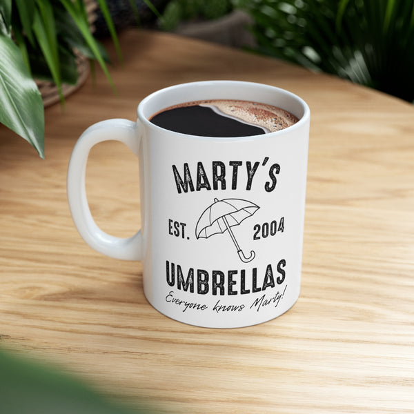 Marty's Umbrellas 11 oz coffee mug