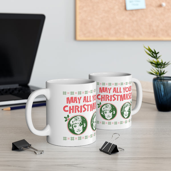 May All Your Christmases Bea White 11 oz mug