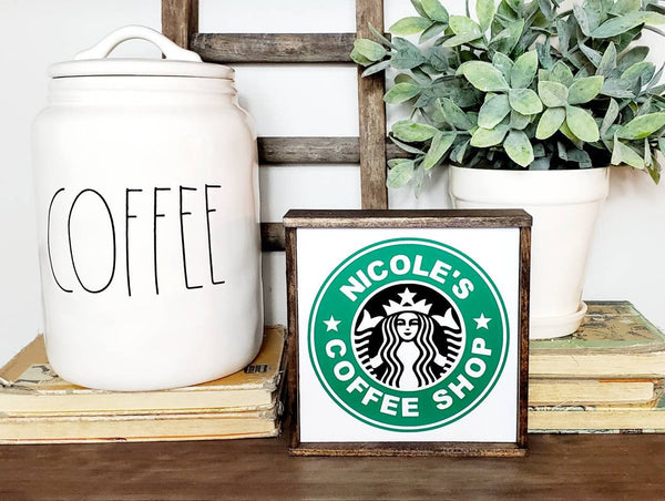 PERSONALIZED top and bottom Starbucks Coffee sign