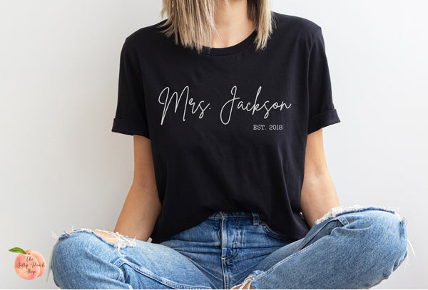 Personalized Mrs EST shirt