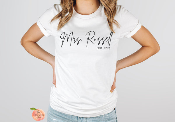 Personalized Mrs EST shirt