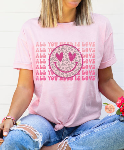 All you need is love retro heart eyes Valentine shirt