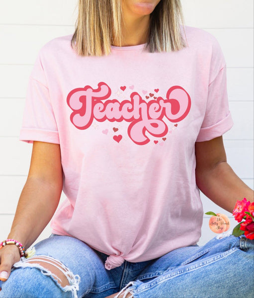 Teacher retro Valentine shirt